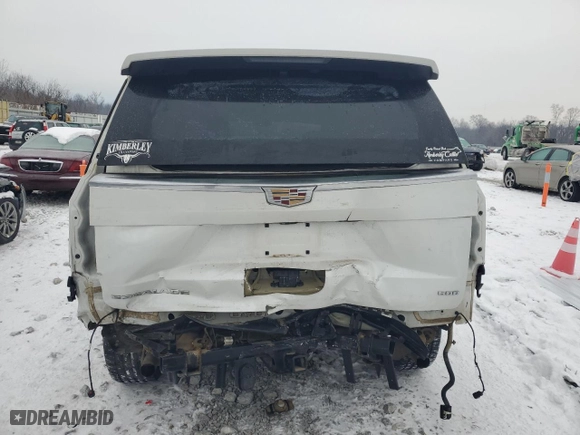 2021 Cadillac Escalade Premium Luxury with VIN 1GYS4BKL4MR414197, listed as a Copart auction lot 88093605 with 63,196 mi miles and Salvage Title. Bid and sale history available at carsss.com. Image 6.
