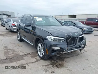 2019 BMW X3 sDrive30i with VIN 5UXTR7C51KLF31147, listed as a IAAI auction lot 41327773 with 57,408 mi miles. Bid and sale history available at carsss.com. Image 1.