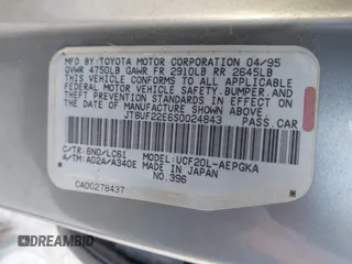 1995 Lexus LS 400 z VIN JT8UF22E6S0024843, wystawiony jako IAAI lot #41658927 z przebiegiem Nie podano mil oraz . Historia ofert i sprzedaży dostępna na DreamBid. Obrazek 9.