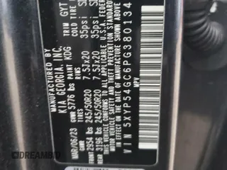 2023 Kia Telluride SX with VIN 5XYP54GC6PG380134, listed as a Copart auction lot 82046514 with 17,720 mi miles and Salvage title. Bid and sale history available at DreamBid. Image 13.