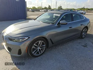 2024 BMW 4 Series 430i xDrive z VIN WBA73AV03RFT41808, wystawiony jako Copart lot #56996955 z przebiegiem 25 325 mil mil oraz Czysty tytuł • Clean title. Historia ofert i sprzedaży dostępna na DreamBid. Obrazek 1.