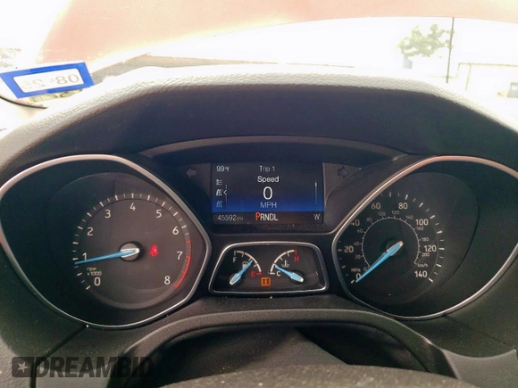 2018 Ford Focus SE with VIN 1FADP3F26JL302454, listed as a Copart auction lot 57023535 with 45,592 mi miles and Salvage title. Bid and sale history available at DreamBid. Image 9.