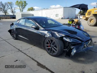 2023 Tesla Model S Plaid with VIN 5YJSA1E6XPF529847, listed as a Copart auction lot 48903675 with Not provided miles and Salvage title. Bid and sale history available at DreamBid. Image 4.