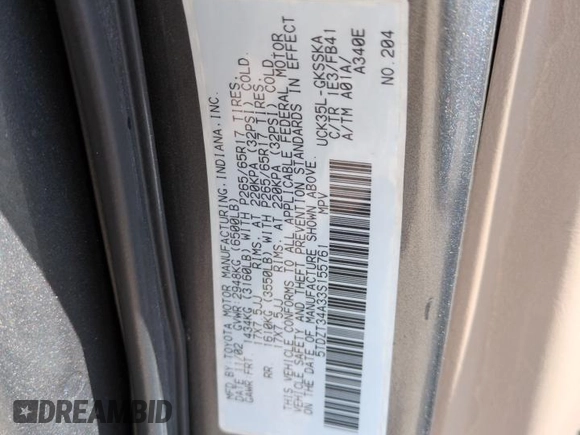 2003 Toyota Sequoia SR5 with VIN 5TDZT34A33S155761, listed as a Copart auction lot 52153775 with 170,157 mi miles and Salvage Title. Bid and sale history available at carsss.com. Image 12.