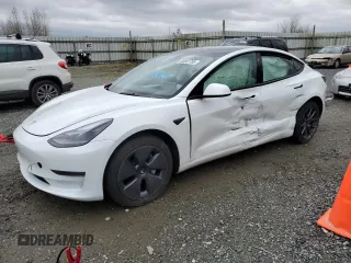 2022 Tesla Model 3 with VIN 5YJ3E1EA9NF360138, listed as a Copart auction lot 50041705 with 16,254 mi miles and Salvage Title. Bid and sale history available at carsss.com. Image 1.