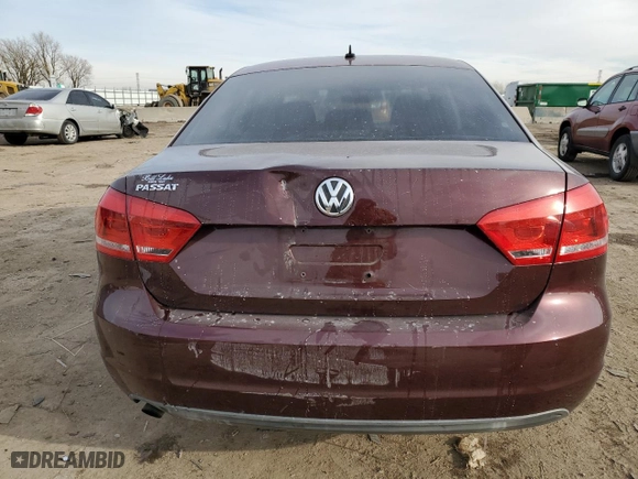 2013 Volkswagen Passat S w/Appearance with VIN 1VWAP7A31DC032152, listed as a Copart auction lot 87670785 with 0 miles and Salvage Title. Bid and sale history available at carsss.com. Image 6.