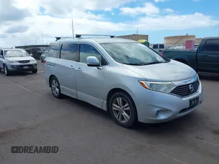 2014 Nissan Quest S with VIN JN8AE2KP7E9100163, listed as a IAAI auction lot 42235765 with 134,016 mi miles and . Bid and sale history available at DreamBid. Image 1.