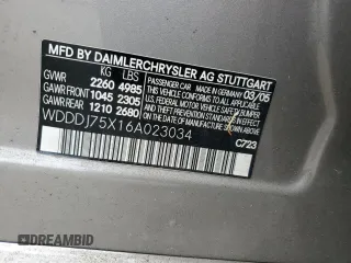 2006 Mercedes-Benz CLS 500 with VIN WDDDJ75X16A023034, listed as a Copart auction lot 61050305 with Not provided miles and Salvage title. Bid and sale history available at DreamBid. Image 12.