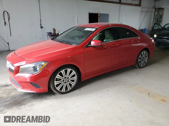 2018 Mercedes-Benz CLA with VIN WDDSJ4EB5JN588110, listed as a Copart auction lot 55221985 with 37,070 mi miles and Non Repairable. Bid and sale history available at carsss.com. Image 1.