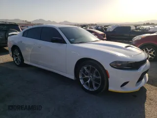 2023 Dodge Charger GT with VIN 2C3CDXHG7PH639336, listed as a Copart auction lot 55560004 with 3,968 mi miles and Salvage Title. Bid and sale history available at carsss.com. Image 4.
