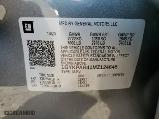 2021 Cadillac XT6 Luxury with VIN 1GYKPAR41MZ124645, listed as a Copart auction lot 44207893 with 0 mi miles. Bid and sale history available at carsss.com. Image 13.