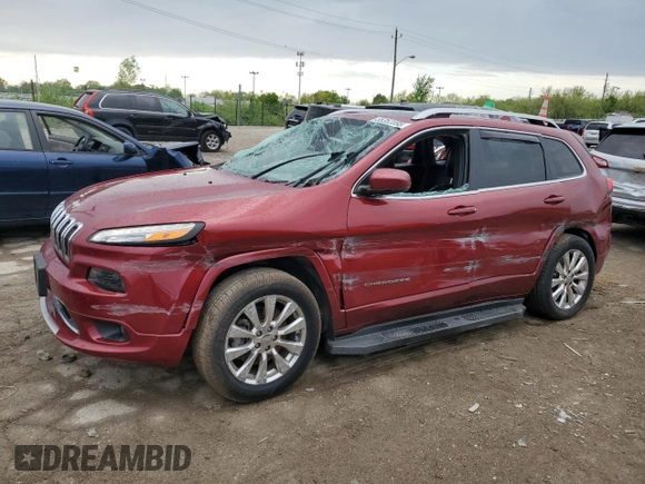 2017 Jeep Cherokee Overland with VIN 1C4PJMJS0HW574948, listed as a Copart auction lot 56225795 with 115,980 mi miles and Salvage title. Bid and sale history available at DreamBid. Image 1.