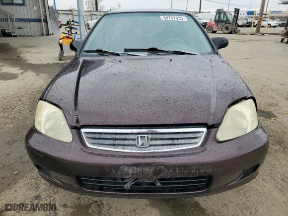 2000 Honda Civic LX with VIN 2HGEJ667XYH556058, listed as a Copart auction lot 50757035 with 151,460 mi miles and Salvage Title. Bid and sale history available at carsss.com. Image 5.