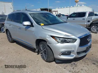 2019 Infiniti QX60 LUXE with VIN 5N1DL0MN8KC526839, listed as a IAAI auction lot 41811271 with 83,729 mi miles. Bid and sale history available at carsss.com. Image 1.