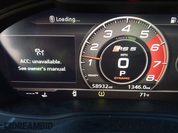 2019 Audi RS 5 Sportback z VIN WUABWCF56KA900302, wystawiony jako IAAI lot #41905518 z przebiegiem 58 932 mil mil oraz . Historia ofert i sprzedaży dostępna na DreamBid. Obrazek 7.