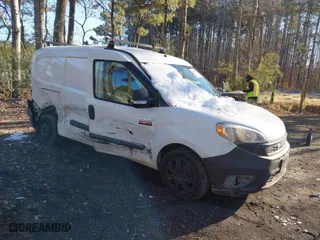 2019 Ram ProMaster City Cargo Van Tradesman with VIN ZFBHRFAB4K6M62737, listed as a IAAI auction lot 41256174 with 209,124 mi miles. Bid and sale history available at carsss.com. Image 1.