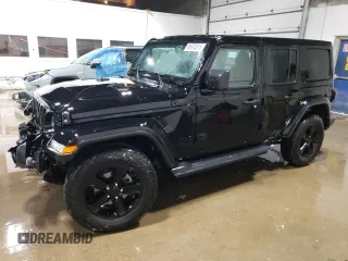 2021 Jeep Wrangler Unlimited Sahara Altitude z VIN 1C4HJXEN3MW796808, wystawiony jako Copart lot #88975515 z przebiegiem 25 824 mil mil oraz Szkoda całkowita • Salvage title. Historia ofert i sprzedaży dostępna na DreamBid. Obrazek 1.