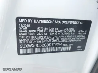 2016 BMW X3 xDrive28i with VIN 5UXWX9C52G0D79354, listed as a IAAI auction lot 41720281 with 110,992 mi miles. Bid and sale history available at carsss.com. Image 9.