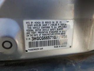 2001 Honda Accord LX z VIN 3HGCG66571G711496, wystawiony jako Copart lot #55837635 z przebiegiem 241 017 mil mil oraz Szkoda całkowita • Salvage title. Historia ofert i sprzedaży dostępna na DreamBid. Obrazek 12.
