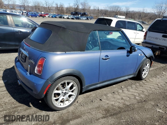 2006 MINI Convertible S with VIN WMWRH33566TJ42639, listed as a Copart auction lot 49452255 with 81,733 mi miles and Salvage title. Bid and sale history available at DreamBid. Image 3.