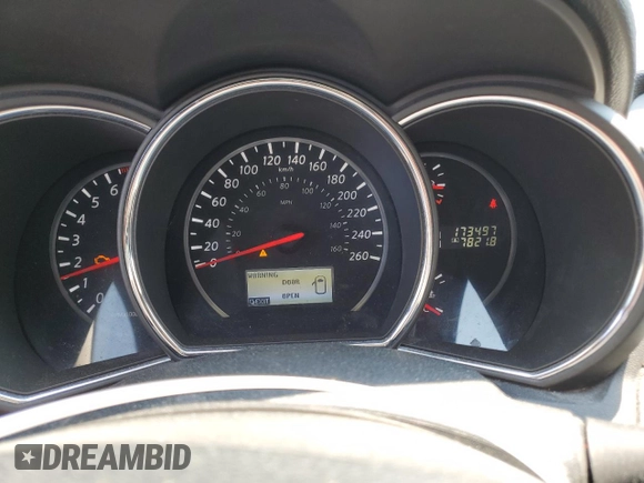 2013 Nissan Murano S with VIN JN8AZ1MW6DW306318, listed as a Copart auction lot 58636755 with 173,497 mi miles and Salvage title. Bid and sale history available at DreamBid. Image 9.