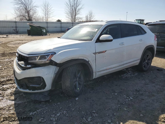 2021 Volkswagen Atlas Cross Sport 3.6L V6 SE w/Technology R-Line with VIN 1V2RE2CAXMC209810, listed as a Copart auction lot 48430845 with 72,215 mi miles and Non Repairable. Bid and sale history available at carsss.com. Image 1.
