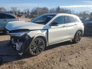 2021 Infiniti QX50 LUXE with VIN 3PCAJ5BB0MF117615, listed as a Copart auction lot 44836175 with 36,338 mi miles and Salvage Title. Bid and sale history available at carsss.com. Image 1.