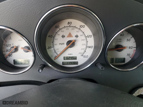 2001 Mercedes-Benz SLK-Class Kompressor with VIN WDBKK49F81F171836, listed as a Copart auction lot 45550685 with 114,382 mi miles and Salvage Title. Bid and sale history available at carsss.com. Image 9.