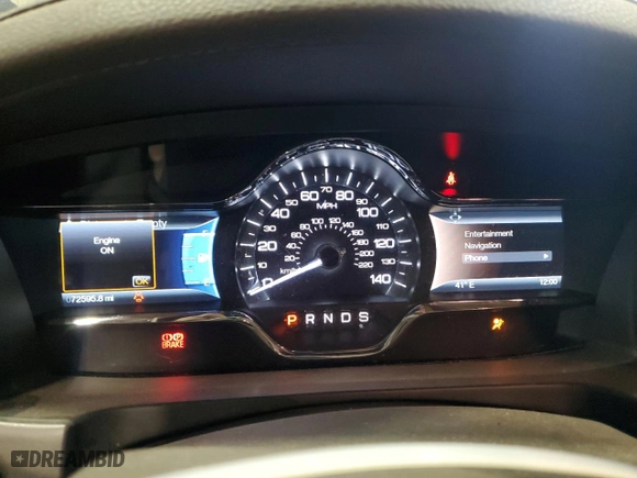 2015 Lincoln MKS with VIN 1LNHL9DK9FG604667, listed as a Copart auction lot 48424435 with 72595 miles and Salvage Title. Bid and sale history available at carsss.com. Image 9.