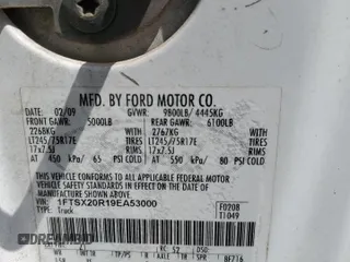 2009 Ford Super Duty F-250 SRW XL with VIN 1FTSX20R19EA53000, listed as a Copart auction lot 51834325 with Not Provided miles and Salvage Title. Bid and sale history available at carsss.com. Image 12.