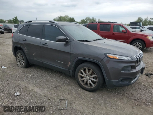 2017 Jeep Cherokee Limited with VIN 1C4PJLDB9HD237597, listed as a Copart auction lot 53053055 with 133,471 mi miles and Clean Title. Bid and sale history available at carsss.com. Image 4.