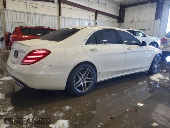 2020 Mercedes-Benz S with VIN W1KUG8GB6LA556031, listed as a Copart auction lot 45177125 with 53,593 mi miles and Salvage Title. Bid and sale history available at DreamBid. Image 3.