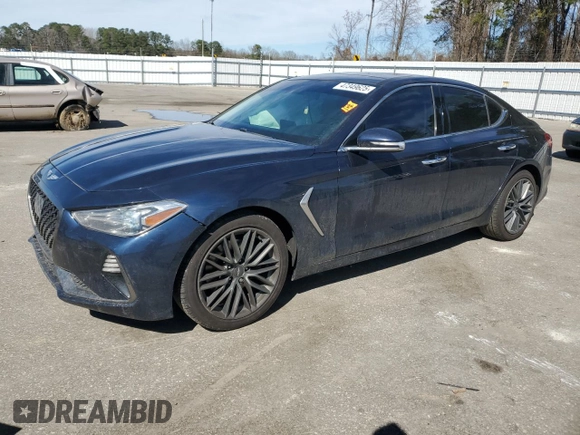2019 Genesis G70 Advanced with VIN KMTG34LA4KU012313, listed as a Copart auction lot 47349625 with 158,507 mi miles and Salvage title. Bid and sale history available at DreamBid. Image 1.
