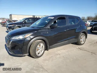 2022 Nissan Kicks S with VIN 3N1CP5BV9NL481829, listed as a Copart auction lot 47607015 with 77,329 mi miles and Salvage Title. Bid and sale history available at carsss.com. Image 1.