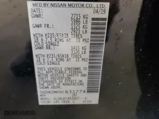 2019 Nissan Pathfinder S with VIN 5N1DR2MM3KC631774, listed as a Copart auction lot 44485125 with 112,287 mi miles and Salvage Title. Bid and sale history available at carsss.com. Image 15.