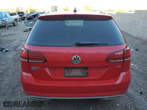 2018 Volkswagen Golf SportWagen SEL with VIN 3VWL17AU4JM762666, listed as a Copart auction lot 77591004 with 40,508 mi miles and Salvage Title. Bid and sale history available at carsss.com. Image 6.