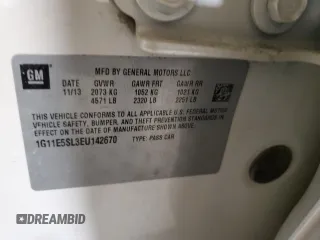 2014 Chevrolet Malibu LT with VIN 1G11E5SL3EU142670, listed as a Copart auction lot 50252935 with 183,912 mi miles and Salvage Title. Bid and sale history available at DreamBid. Image 14.