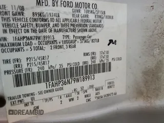 2009 Ford Focus SES with VIN 1FAHP36N79W189913, listed as a Copart auction lot 53106865 with 91,922 mi miles and Salvage Title. Bid and sale history available at carsss.com. Image 12.
