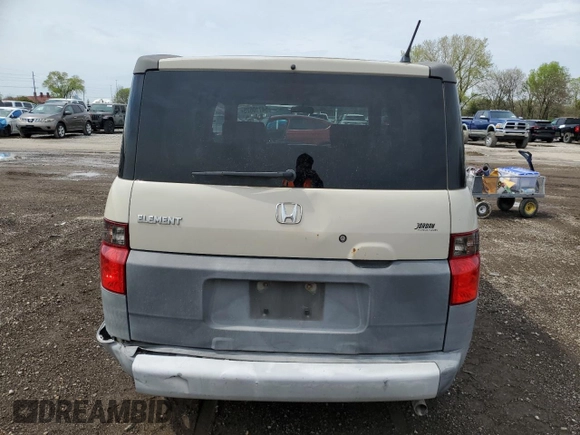 2005 Honda Element LX with VIN 5J6YH18375L002697, listed as a Copart auction lot 54710625 with 183,572 mi miles and Clean Title. Bid and sale history available at DreamBid. Image 6.