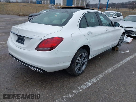 2021 Mercedes-Benz C 300 with VIN W1KWF8EB8MR604811, listed as a IAAI auction lot 41507214 with 29,349 mi miles and . Bid and sale history available at DreamBid. Image 4.