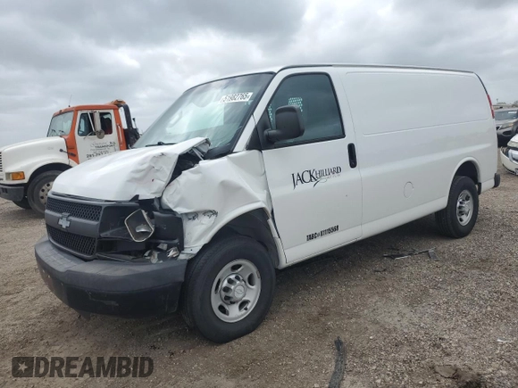 2016 Chevrolet Express Cargo Van with VIN 1GCWGAFGXG1259793, listed as a Copart auction lot 51982765 with 156,295 mi miles and Salvage Title. Bid and sale history available at carsss.com. Image 1.