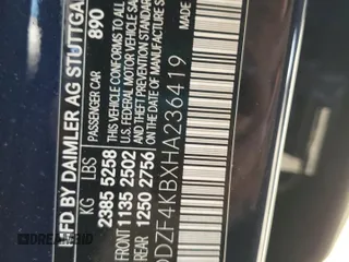 2017 Mercedes-Benz E-Class E 300 Luxury with VIN WDDZF4KBXHA236419, listed as a Copart auction lot 54842615 with Not Provided miles and Clean Title. Bid and sale history available at carsss.com. Image 12.