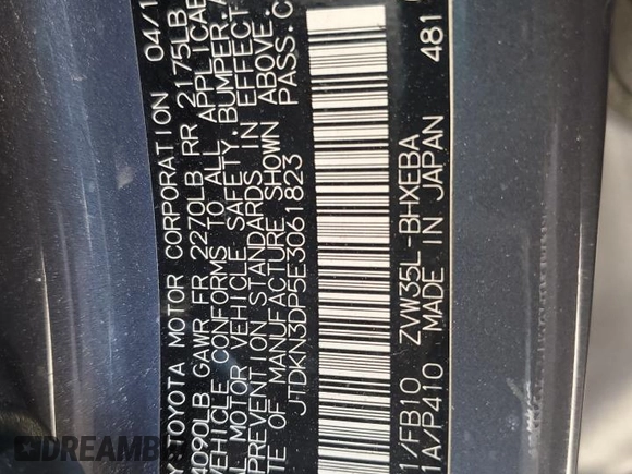 2014 Toyota Prius z VIN JTDKN3DP5E3061823, wystawiony jako Copart lot #51536045 z przebiegiem 231 036 mil mil oraz Szkoda całkowita • Salvage title. Historia ofert i sprzedaży dostępna na DreamBid. Obrazek 15.