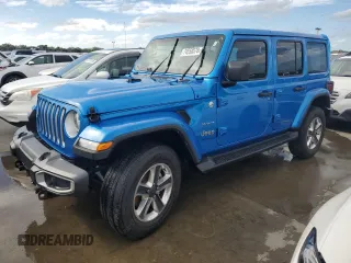 2022 Jeep Wrangler Unlimited Sahara z VIN 1C4HJXEG3NW246088, wystawiony jako Copart lot #74558574 z przebiegiem Nie podano mil oraz Nie do naprawy • Non repairable. Historia ofert i sprzedaży dostępna na DreamBid. Obrazek 1.