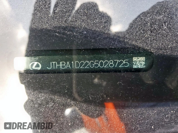 2016 Lexus IS 200t with VIN JTHBA1D22G5028725, listed as a Copart auction lot 57612325 with 85,552 mi miles and Salvage title. Bid and sale history available at DreamBid. Image 13.