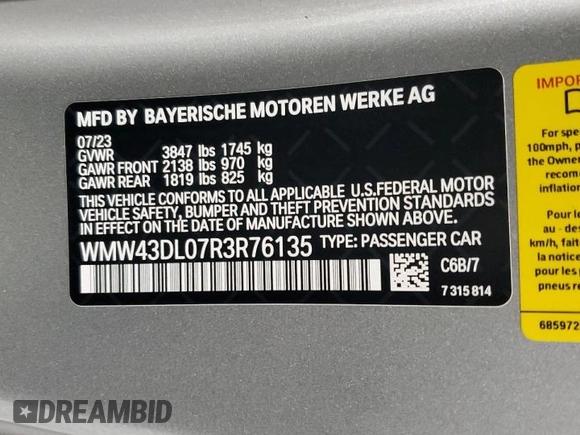 2024 MINI Convertible Cooper S with VIN WMW43DL07R3R76135, listed as a Copart auction lot 72654734 with 22,574 mi miles and Clean title. Bid and sale history available at DreamBid. Image 12.