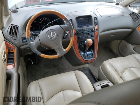 2001 Lexus RX 300 with VIN JTJHF10U510206858, listed as a Copart auction lot 80909304 with 219,722 mi miles and Salvage Title. Bid and sale history available at carsss.com. Image 8.
