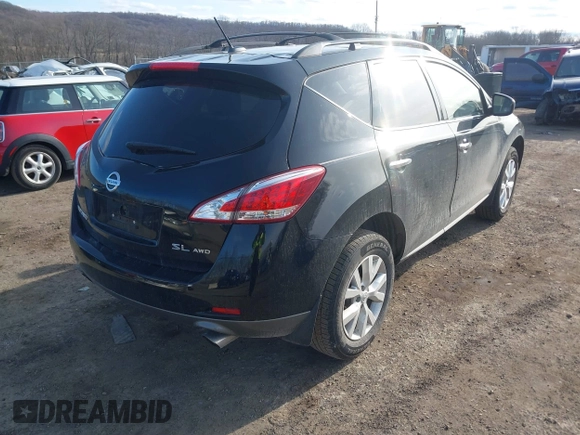 2014 Nissan Murano S with VIN JN8AZ1MW6EW519674, listed as a IAAI auction lot 41702608 with 188,576 mi miles and . Bid and sale history available at DreamBid. Image 4.