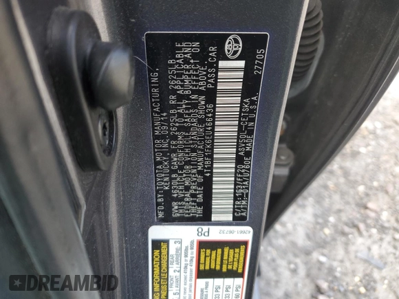 2014 Toyota Camry L with VIN 4T1BF1FK6EU466436, listed as a Copart auction lot 53187055 with 127,240 mi miles and Salvage Title. Bid and sale history available at DreamBid. Image 15.