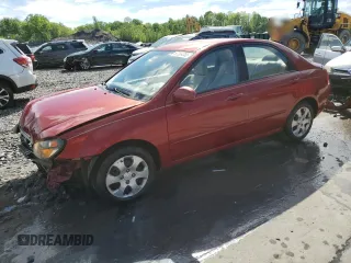 2009 Kia Spectra LX z VIN KNAFE222795645649, wystawiony jako Copart lot #57354385 z przebiegiem 104 378 mil mil oraz Szkoda całkowita • Salvage title. Historia ofert i sprzedaży dostępna na DreamBid. Obrazek 1.